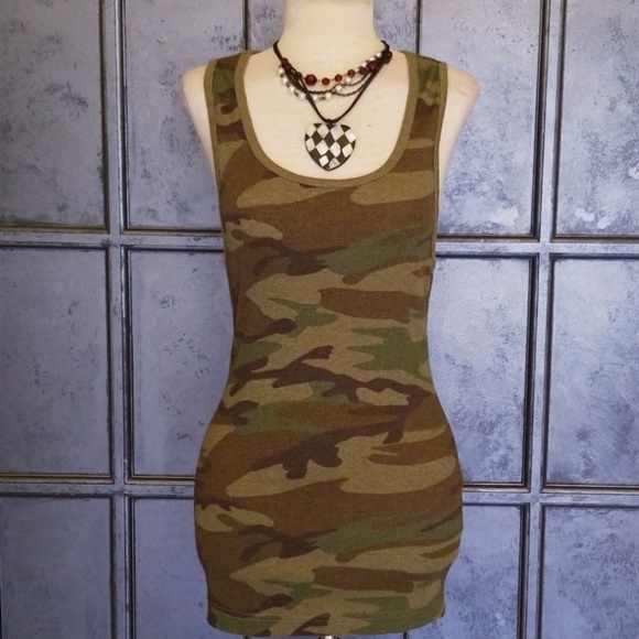 Kavio Tops - NWOT! Kavio Embellished Camo Tank